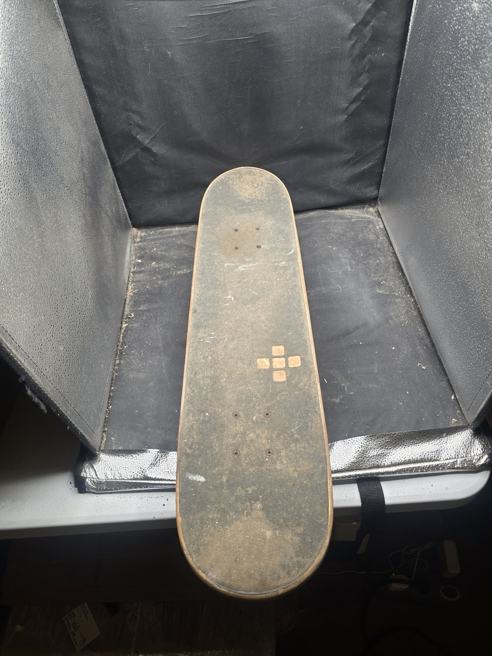 Positive Attitude Black Skateboard Deck with Tan Accent 32 Inches